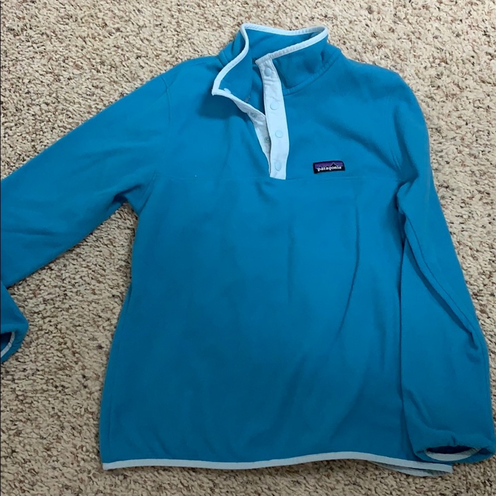 Patagonia Teal Blue Snap-T Pullover Fleece